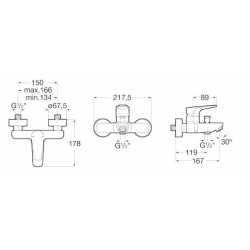Vanová baterie Roca Atlas bez sprchového setu chrom A5A0290C00