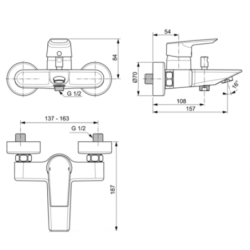 Vanová baterie Ideal Standard Tesi 150 mm chrom A6583AA