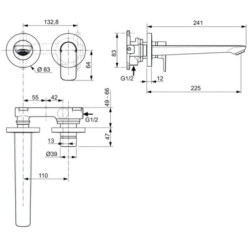 Umyvadlová baterie Ideal Standard Connect Air bez podomítkového tělesa chrom A7009AA