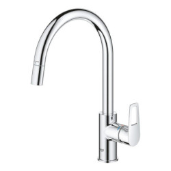 Dřezová baterie GROHE BauLoop s vytahovací sprškou chrom 30543000