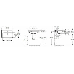 Umyvadlo Roca Carmen 65x48 cm otvor pro baterii uprostřed A3270A1000