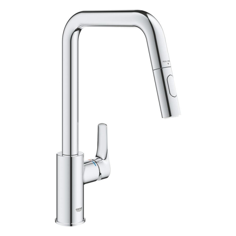 Dřezová baterie GROHE Eurosmart 2021 s vytahovací sprškou, 2 proudy chrom 30619000