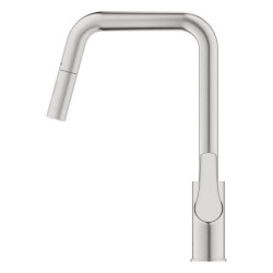 Dřezová baterie GROHE Eurosmart 2021 s vytahovací sprškou, 2 proudy supersteel 30619DC0