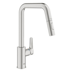 Dřezová baterie GROHE Eurosmart 2021 s vytahovací sprškou, 2 proudy supersteel 30619DC0