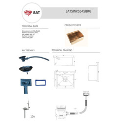 Dřez SAT Aurum rose gold SATSINK5545BRG