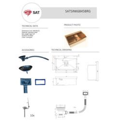 Dřez SAT Aurum rose gold SATSINK6845BRG