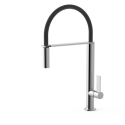 Dřezová baterie TRES Cocina se silikonovým ramínkem černá/chrom 20548702