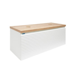 Koupelnová skříňka pod umyvadlo Naturel Savona 118x43x44,8 cm bílá lesk, deska dub halifax SAVONA120BIDDH