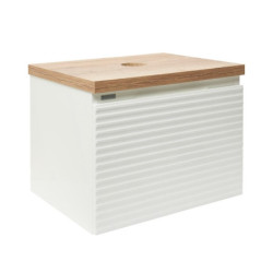 Koupelnová skříňka pod umyvadlo Naturel Savona 58x43x44,8 cm bílá lesk, deska dub halifax SAVONA60BIDDH