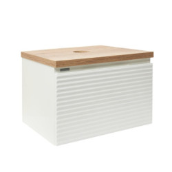 Koupelnová skříňka pod umyvadlo Naturel Savona 78x43x44,8 cm bílá lesk, deska dub halifax SAVONA80BIDDH