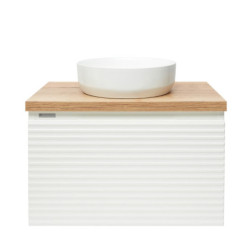 Koupelnová skříňka pod umyvadlo Naturel Savona 78x43x44,8 cm bílá lesk, deska dub halifax SAVONA80BIDDH