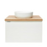 Koupelnová skříňka pod umyvadlo Naturel Savona 78x43x44,8 cm bílá lesk, deska dub halifax SAVONA80BIDDH