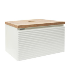 Koupelnová skříňka pod umyvadlo Naturel Savona 98x43x44,8 cm bílá lesk, deska dub halifax SAVONA100BIDDH