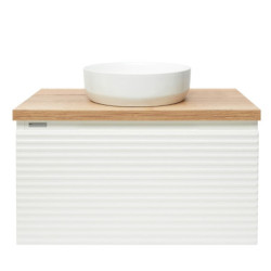 Koupelnová skříňka pod umyvadlo Naturel Savona 98x43x44,8 cm bílá lesk, deska dub halifax SAVONA100BIDDH