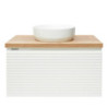 Koupelnová skříňka pod umyvadlo Naturel Savona 98x43x44,8 cm bílá lesk, deska dub halifax SAVONA100BIDDH