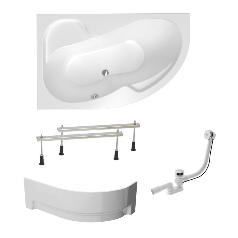 Asymetrická vana Laguna Fortuna Plus 170x100 cm akrylát levá SIKOFO1700LANP