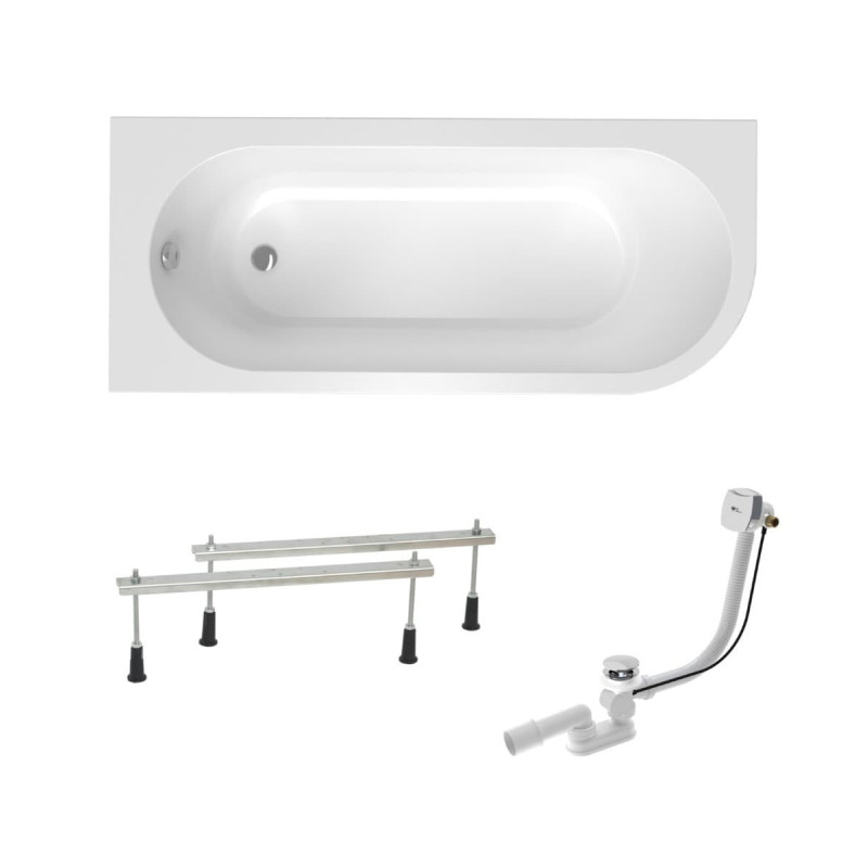 Asymetrická vana Laguna Rajka 170x72,5 cm akrylát levá SIKOVRAJ170LAPN