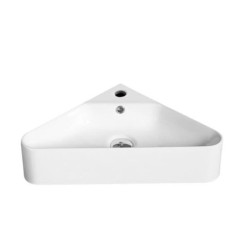 Rohové umyvadlo SAT Mood 56x34 cm otvor pro baterii, s přepadem SATM5634