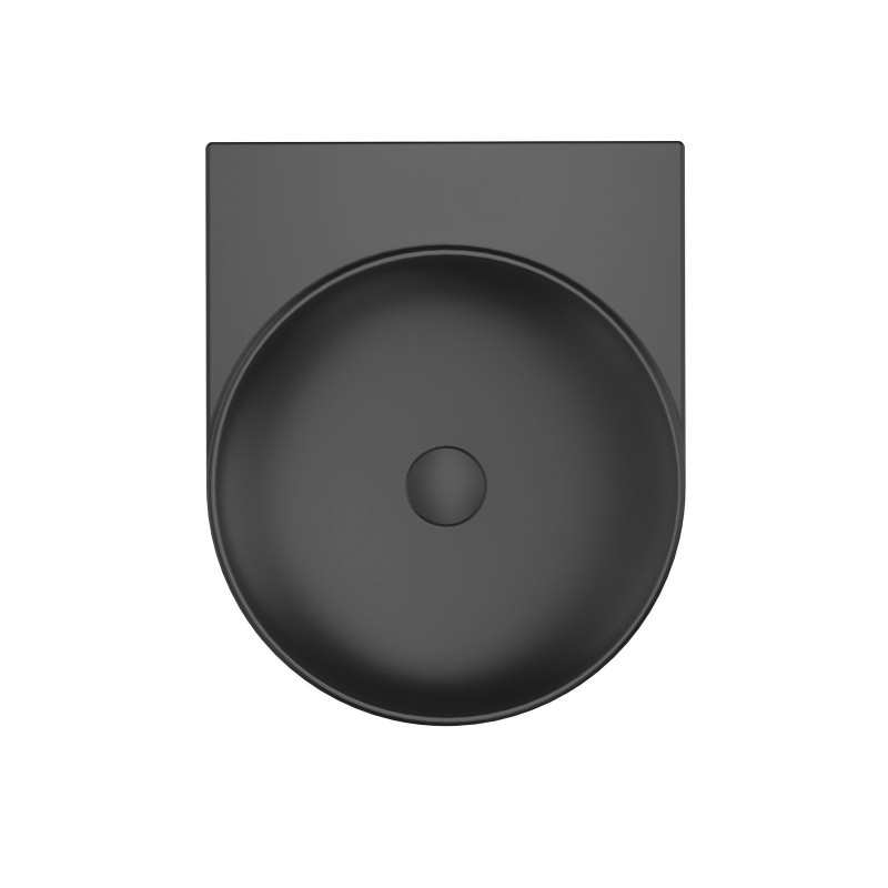 Umyvadlo Ravak Yard 40,5x50 cm černá mat bez otvoru pro baterii, bez přepadu XJX0D040000