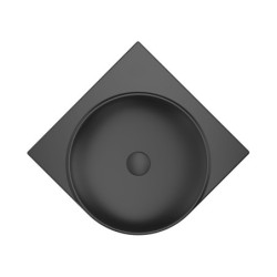 Umyvadlo Ravak Yard 45x45 cm černá mat bez otvoru pro baterii, bez přepadu XJX0D045000