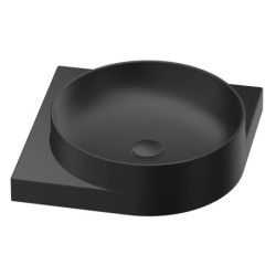 Umyvadlo Ravak Yard 45x45 cm černá mat bez otvoru pro baterii, bez přepadu XJX0D045000