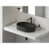 Umyvadlo na desku Ravak Ceramic Slim 55x37 cm černá mat bez otvoru pro baterii, bez přepadu XJX0D155000