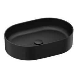 Umyvadlo na desku Ravak Ceramic Slim 55x37 cm černá mat bez otvoru pro baterii, bez přepadu XJX0D155000