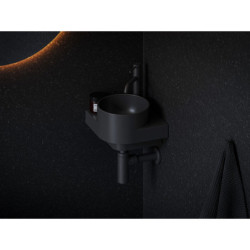 Umývátko Ravak Yard 28x28 cm černá mat otvor pro baterii, bez přepadu XJX0D228000