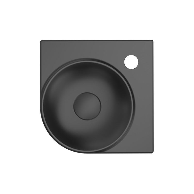 Umývátko Ravak Yard 28x28 cm černá mat otvor pro baterii, bez přepadu XJX0D228000