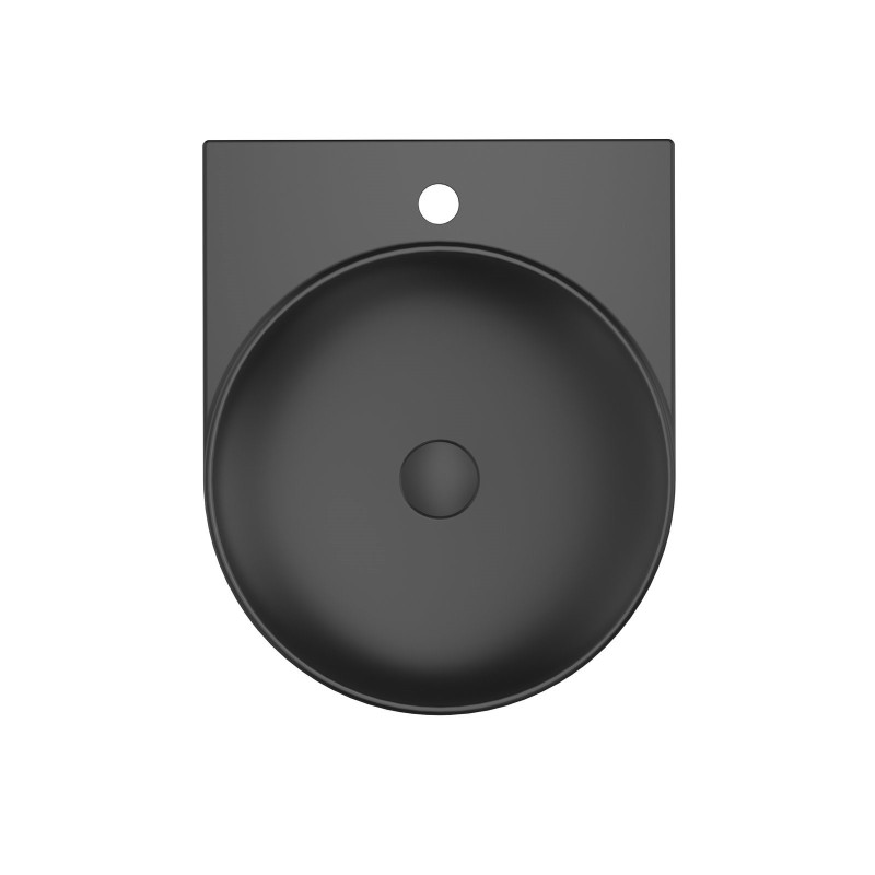 Umyvadlo Ravak Yard 40,5x50 cm černá mat otvor pro baterii, bez přepadu XJX0D240002