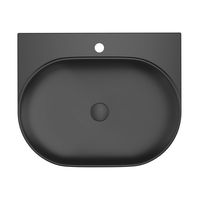 Umyvadlo Ravak Yard 60,5x50 cm černá mat otvor pro baterii, bez přepadu XJX0D260002