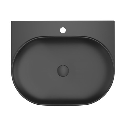 Umyvadlo Ravak Yard 60,5x50 cm černá mat otvor pro baterii, bez přepadu XJX0D260002