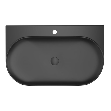Umyvadlo Ravak Yard 80,5x50 cm černá mat otvor pro baterii, bez přepadu XJX0D280002