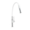 Dřezová baterie SAT se silikonovým ramínkem bílá/chrom SATBSD290B2F