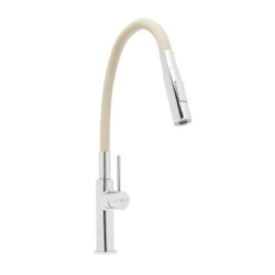 Dřezová baterie SAT se silikonovým ramínkem béžová/chrom SATBSD290BE2F