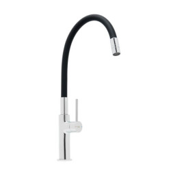 Dřezová baterie SAT se silikonovým ramínkem černá/chrom SATBSD290C