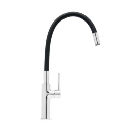 Dřezová baterie SAT se silikonovým ramínkem černá/chrom SATBSD290C