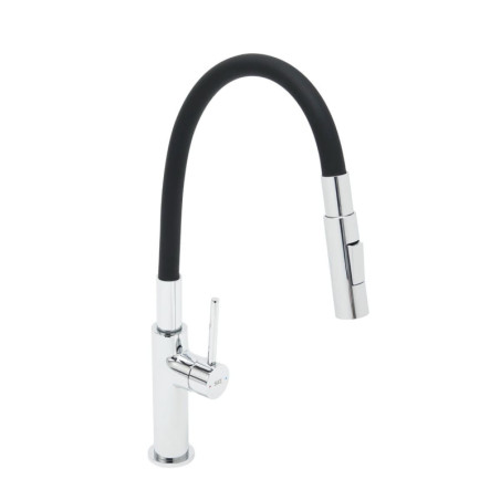 Dřezová baterie SAT se silikonovým ramínkem černá/chrom SATBSD290C2F