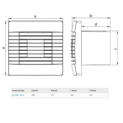 Haco ventilátor stěnový bílý s žaluzií AVPRO120S