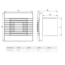 Haco Ventilátor stěnový bílý s žaluzií AVPRO100S