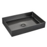 Umyvadlo na desku v barvě gun metal SAT Aurum 55x38 cm bez přepadu SATAUR5538BGM