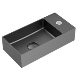 Závěsné umývátko v barvě gun metal SAT Aurum 36x18 cm bez přepadu SATAUR3618BGM