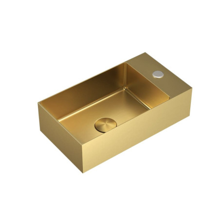 Závěsné umyvadlo ve zlaté barvě SAT Aurum 40x22 cm bez přepadu SATAUR4022BG