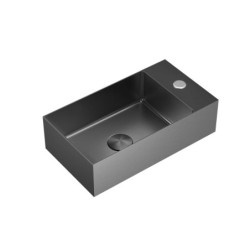 Závěsné umyvadlo v barvě gun metal SAT Aurum 40x22 cm bez přepadu SATAUR4022BGM