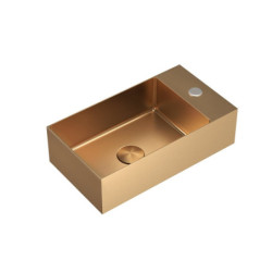 Závěsné umyvadlo v barvě rosegold SAT Aurum 40x22 cm bez přepadu SATAUR4022BRG