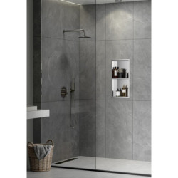 Vestavná dvojpolička SAT Aurum kartáčovaná ocel 33x63 cm SATAURN6030SBS