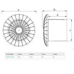 Haco ventilátor stropní s časovým doběhem AVPLUS100TB