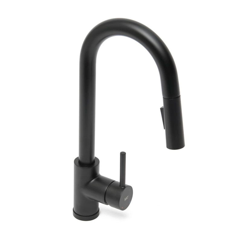 Dřezová baterie SAT sklopné rameno černá matná SATBSD289KC