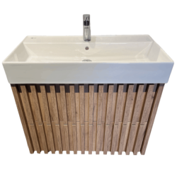 Koupelnová skříňka s umyvadlem SAT Delano 60x56x46 cm dub mat DELANO60ZDSAT
