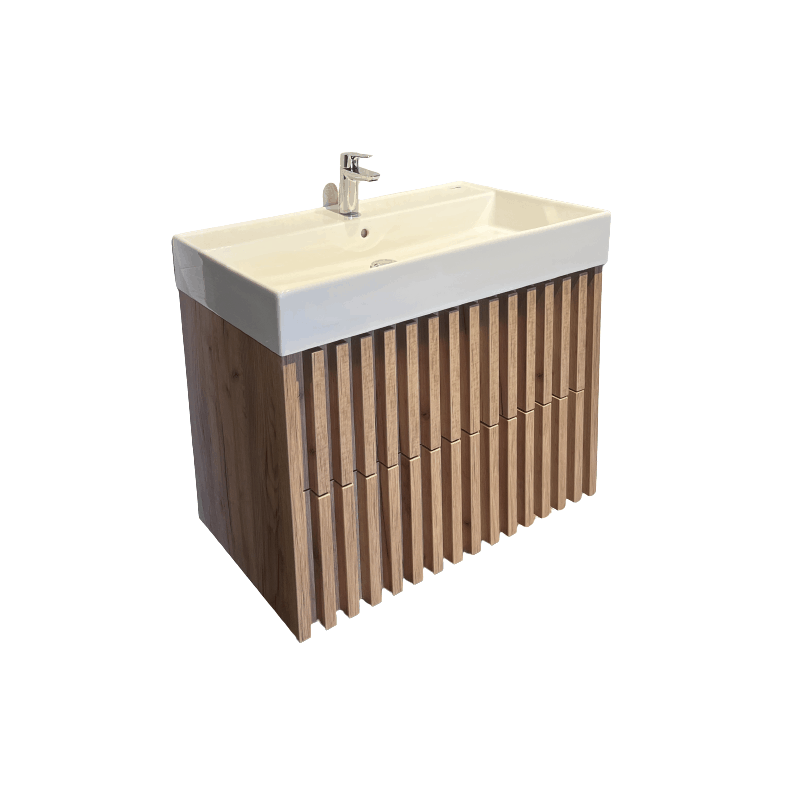 Koupelnová skříňka s umyvadlem SAT Delano 60x56x46 cm dub mat DELANO60ZDSAT